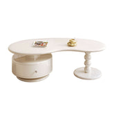White modern coffee table with storage compartments, perfect for creative living spaces
